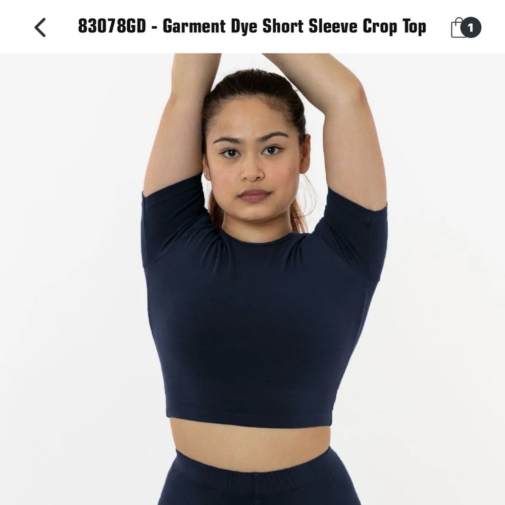 LA Apparel Garment Dye Short Sleeve Crop Top